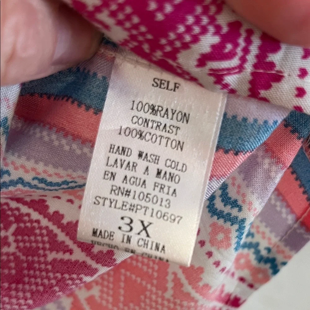 Savanna Jane Blue and Pink Embroidered Blouse - Picture 5 of 6